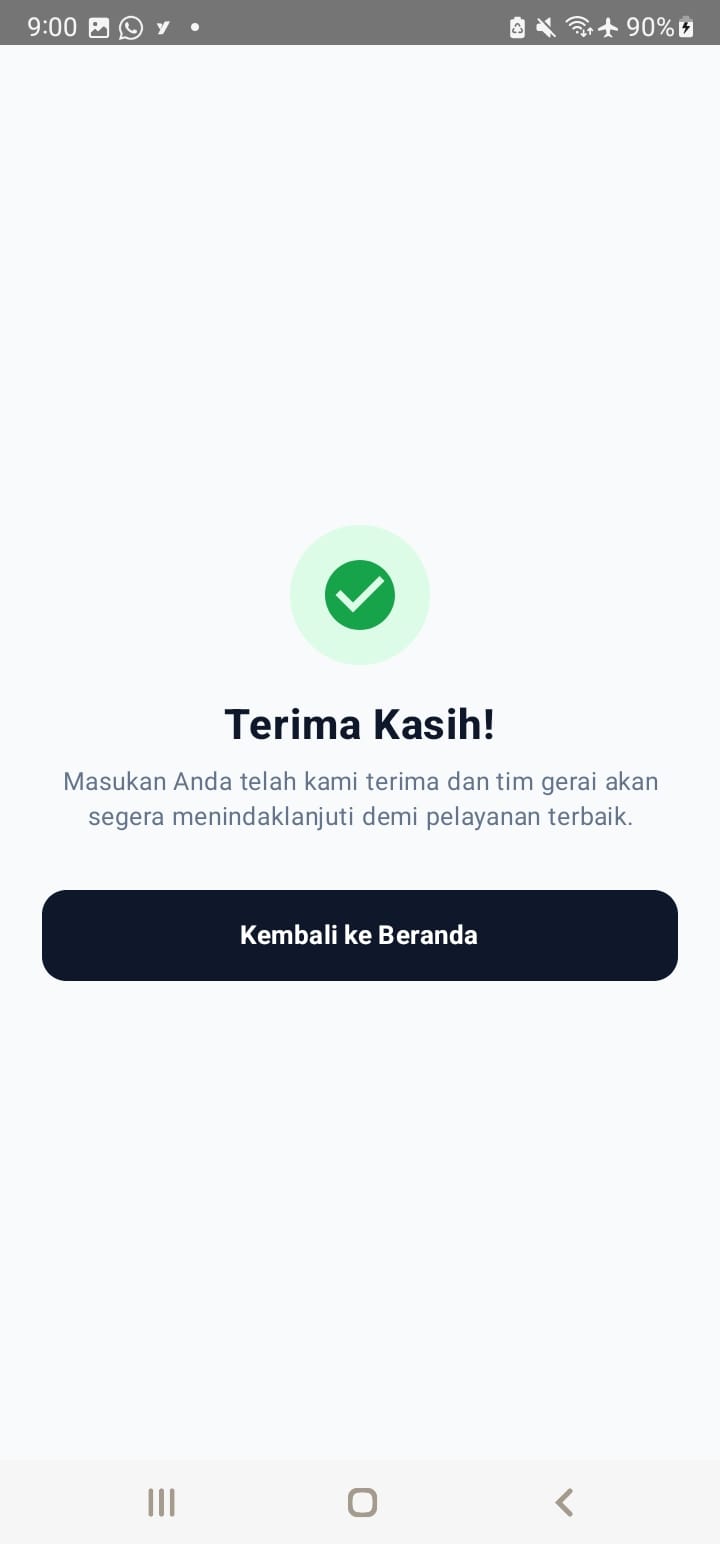 Konfirmasi Terima Kasih Feedback